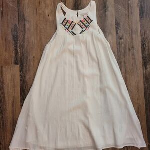 Gianni Bini White Summer Gauze Dress Medium